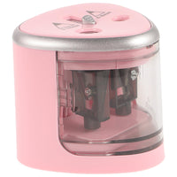 1 x RAW Customer Returns Electric pencil sharpener TOYMYTOY Two-hole pencil sharpener in Pink - RRP €23.59