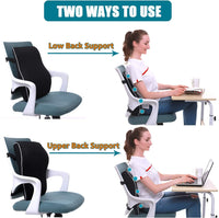 1 x RAW Customer Returns Qutool back cushion car back cushion lumbar cushion for office chair memory foam back cushion suitable for home, office, car, wheelchair black large black  - RRP €34.99