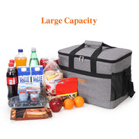 1 x RAW Customer Returns Lifewit 30L Large Foldable Insulated Cooler Bag, Picnic Cooler Bag for Food Transport, Gray - RRP €29.5