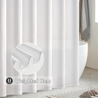 1 x RAW Customer Returns MIULEE Shower Curtain 200 x 240 cm Polyester Bathroom Curtains Waterproof Anti-Mold Fabric Quick Drying Washable White Bathroom Curtain with 14 Hooks - RRP €22.18