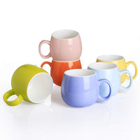 1 x RAW Customer Returns Panbado Porcelain coffee cup, 6-piece set of cups 375 ml, 5 inch coffee pot, multi-colored tea cups, colorful modern design for coffee, tea, drinking water - RRP €37.99