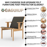 1 x RAW Customer Returns GAGUIUP Felt Chair Leg Floor Protectors for Hardwood Floors, 24 Rectangle Furniture Pads, Easy Glides for Bar Stools, Clear Silicone Chair Leg Caps to Protect Floors, Width 22-32mm, Length 32-42mm - RRP €34.99