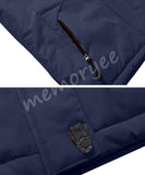 1 x RAW Customer Returns Memoryee Men s Ski Jacket Warm Lined Winter Fleece Coat Waterproof with Detachable Hood Outdoor Jacket Navy blue L - RRP €60.49