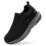 1 x RAW Customer Returns FitVille hiking shoes men extra wide trekking shoes non-slip outdoor shoes breathable casual shoes slip on walking shoes wide men s sneakers with arch support, black, 43 EU, wide - RRP €69.99