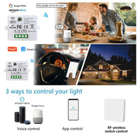 1 x RAW Customer Returns DieseRC Mini Wireless WiFi Switch, 2500W 10A RF Relay Remote Control 3 Receivers with 1 Wireless Wall Switch, Smart Control by Phone via Tuya APP, Alexa Google Home - RRP €57.99