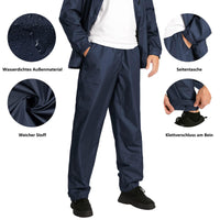 1 x Brand New SwissWell Rainwear Motorcycle Men s Waterproof Work Rain Jacket Reflective Bicycle Rain Trousers Fishing Raincoat Breathable Rain Jacket Rain Trousers Set 2XL Navy Blue  - RRP €66.54