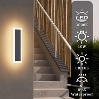 1 x RAW Customer Returns Klighten 2 pieces LED outdoor wall light, anthracite wall lights outside inside, modern outdoor light, IP65 outdoor lamp, outdoor light iron acrylic, wall lamp for gardens terrace, warm white 3000K, 30CM 10W - RRP €42.29