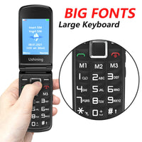 1 x RAW Customer Returns uleway senior mobile phone flip phone mobile phone with large buttons and without contract, dual SIM pensioner GSM mobile phone with SOS emergency call button large button mobile phone - RRP €35.28