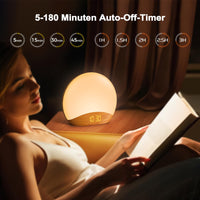 1 x RAW Customer Returns REACHER Wood Grain Sunrise Light Alarm Clock Night Light and Sound Machine, Digital Dimmable Clock for Bedroom, 26 Sleep Sounds, White Noise Machine for Baby, Adults, Light Alarm Clock for Kids - RRP €51.99