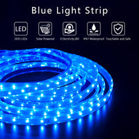 1 x RAW Customer Returns Solar LED Strip Outdoor, 5m 280 LEDs Dimmable Blue Light LED Strip with 8 Lighting Modes IP67 Waterproof 2835 SMD Light Tubes for Garden Trees Christmas Party Decoration - RRP €24.79