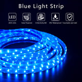 1 x RAW Customer Returns Solar LED Strip Outdoor, 5m 280 LEDs Dimmable Blue Light LED Strip with 8 Lighting Modes IP67 Waterproof 2835 SMD Light Tubes for Garden Trees Christmas Party Decoration - RRP €24.79