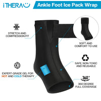 1 x RAW Customer Returns i THERAU cooling socks Achilles tendon bandage, cooling pack, cooling cuff for foot, ankle bandage cooling, gel cooling pads for foot heat and cold therapies, cooling socks for plantar fasciitis - RRP €26.0