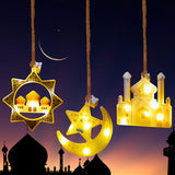 1 x Brand New Ramadan decorative fairy light, Islam Mubarak decoration crescent moon night light, LED Muslim Ramadan lights, hanging Ramadan Mubarak light, Eid Mubarak decoration fairy lights, Eid decorations light - RRP €20.4