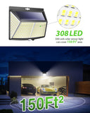 1 x RAW Customer Returns  4 Pieces Solar lights for outdoors with motion detector, LOTMOS 308 LED 3 modes 270 LED solar outdoor light with motion detector outside, IP65 solar waterproof wall light for wall post pathway garden - RRP €38.54