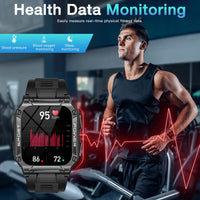 1 x RAW Customer Returns PYRODUM NX6 smartwatch men with telephone function, 1.95 HD watches men, fitness watch with blood pressure measurement, heart rate measurement, pedometer, 100 sports modes sports watches for iOS Android - RRP €50.39