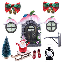 11 x Brand New Yuragim Gnome Door Accessories Christmas Set, Christmas Gnome Door Set Christmas Decoration Elf Door Nissedor Miniature Fairy Garden Decoration Garden Furniture Fairy Door Set for Gnome House Children Gifts D  - RRP €224.4