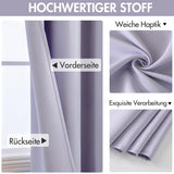 1 x RAW Customer Returns MIULEE Curtains Light Purple Opaque with Eyelets, Beautiful Soft Blackout Curtains for Darkening Rooms, Set of 2 Curtains Darkening Bedroom Living Room Thermal Curtain Cold Protection 140X260 cm - RRP €48.77