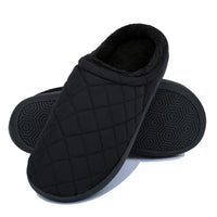 2 x RAW Customer Returns NeedBo Memory Foam Slippers Checked Men s Warm Comfortable Fleece Lined Slippers Non-Slip Slippers Indoor Outdoor Black 4344 EU - RRP €48.46