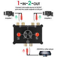 1 x RAW Customer Returns Nobsound Little Bear MC1022 Mini 2 1 -IN-1 2 -Out RCA Stereo Audio Switcher Passive Selector Splitter Box Audio Switch Stereo Switch Passive Selector Black RCA Version  - RRP €31.44