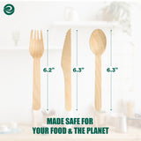 15 x Brand New ECO SOUL 100 Compostable Cutlery Disposable Wooden Cutlery Set 350 pieces 150 forks, 100 spoons, 100 knives  - RRP €226.8