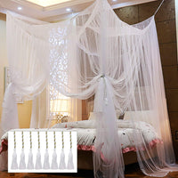 1 x RAW Customer Returns Twinkle Star White 4-Corner Rectangular Mosquito Net, 180x200x250cm Square Shape Double Bed Mosquito Net, Outdoor Indoor Mosquito Net Made of Fine Mesh Fabric, Travel Mosquito Net, Four Hanging Hooks - RRP €29.99