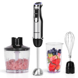 1 x RAW Customer Returns Aigostar Buckle - Hand blender set 4 in 1, stainless steel hand blender 1000 W, stirring rod with 6 speeds, magic wand mixer with 600 ml measuring cup, 500 ml food chopper, 1 whisk. - RRP €34.61