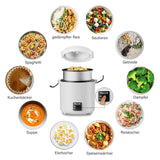 1 x RAW Customer Returns Small rice cooker bento box for 1-2 people, 0.3 liters, 1.5 cups , mini rice cooker with removable pot with non-stick coating, one touch keep warm function, 200 watts black  - RRP €40.33