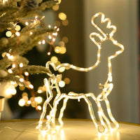 3 x RAW Customer Returns CMYK Small Christmas Decoration Reindeer Illuminated, 82 LED Reindeer Decoration, Christmas Lights Indoor Battery Operated with Timer, Illuminated Reindeer Christmas Decoration Gifts for Indoor Decoration, Warm White - RRP €51.42