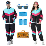 1 x RAW Customer Returns Enhenenhen 80s 90s outfit for men women, 80s costume tracksuit women retro jogging suit, adult 80s 90s costume suit for carnival - RRP €37.37