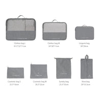 1 x RAW Customer Returns 7-piece packing cubes, high-quality suitcase organizer set, multifunctional organiser, storage and packaging made easy, a must for travel, grey - RRP €18.14