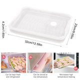 1 x RAW Customer Returns RoxNvm Food Storage Containers, Refrigerator Storage Box, Stackable Single Layer Refrigerator Storage Organizer for Food with Lid, Meat, Meat, BPA Free - RRP €10.75