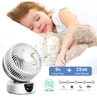 1 x RAW Customer Returns Fan Quiet Turbo Fan Air Circulator 9H Timer 3 Speed 4 Modes Table Fan with Remote Control Fan Room Fan Improve Air Conditioning Efficiency - RRP €59.99