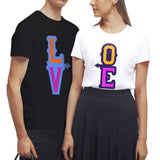 1 x Brand New LiKing T-Shirt for Women and Men Cotton Couple T Shirt Tee Top Pack of 1 - Women s White Love - L - RRP €24.0