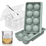 1 x RAW Customer Returns WIBIMEN Large Ice Cube Tray, 2.5 inch Whiskey Ice Mold, 2 Pack Sphere Mold with Container and Tongs, Leak Proof Round Ice Cube Mold, Easy Fill and Remove Ice Ball Maker for Whiskey, - RRP €38.64