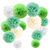 25 x Brand New YBwanli pompoms green 20s, decoration garden party, pompoms decoration, crepe paper green, wedding decoration table, decoration party green, tissue paper green, decoration birthday, school enrollment decoration - RRP €360.0