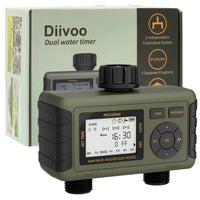 1 x RAW Customer Returns Diivoo irrigation computer 3 outlets, irrigation system garden 3 outlets for garden hose, timer irrigation IPX5 with rain delay and manual auto mode water timer - RRP €51.42