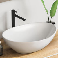 1 x RAW Customer Returns VMbathrooms Premium oval washbasin with lotus effect Countertop washbasin for the bathroom and guest toilet Wash bowl without tap hole and without overflow Pure white countertop basin - RRP €67.54