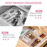 2 x Brand New Drawer Organizer System Desk Drawer Organizer Trays Plastic Storage Boxes Divider Makeup Organizer for Kitchen Bedroom Office - RRP €26.2