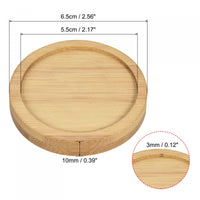 1 x RAW Customer Returns sourcing map 6pcs Flower Pot Saucer 6.5cm Outer Diameter Bamboo Round Flower Drip Tray for Indoor Use - RRP €10.07