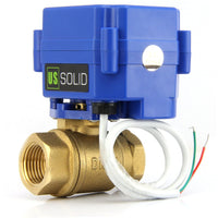 1 x RAW Customer Returns US Solid 3 4 Motorized Ball Valve Brass 2 Way Electric Zone Valve, 9-24V AC DC, 2 Wires, Automatic Return NC - RRP €49.59