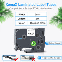 1 x RAW Customer Returns 4x XemaX compatible TZe-221 TZe 221 9mm label tape as replacement for Brother P-Touch TZe-221 TZe 221 TZe221 9mm black on white for Brother PT-D400 PT-H105 PT-D200BW PT-1000 PT-H100 PT-H101C PT-1010 - RRP €14.99