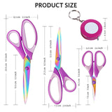 2 x RAW Customer Returns Scissors, Scissors with Titanium Blade and Soft Handle, Set of 3 Scissors for Office, Home, School and Dressmaking. Viola  - RRP €23.36