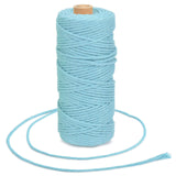 2 x Brand New Yarn cotton-macrame yarn-macrame yarn blue-macrame yarn, macrame yarn 3 mm, macrame yarn made of pure robust cotton, 100 meters macrame yarn with four strands 6-color blue cotton cord - RRP €12.88