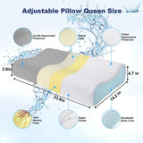 1 x RAW Customer Returns PKBD Memory Foam Pillow with 2 Pillowcases Cooling Ice Silk Cotton , Ergonomic Orthopedic Pillow, Neck Contoured Bed Pillow for Side, Back and Stomach Sleepers - RRP €35.28