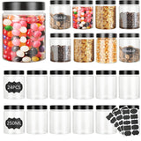 1 x RAW Customer Returns SENENQU Set of 24 Plastic Storage Jars with Lids Transparent 250ML - BPA Free - Airtight Containers - Plastic Jars with Lids for Sweets Kitchen Home Food Spice Cosmetic Slime - RRP €24.92