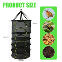 1 x RAW Customer Returns Aresvrgo Hanging Drying Net, 6-Layer Drying Net Herbs Collapsible, U-Shaped Zipper Plant Drying Rack, for Clothes, Fruit, Vegetables, Fish, Herbs, with Hook, Storage Bag - RRP €27.22