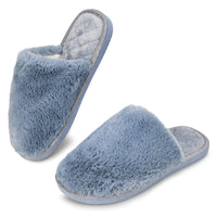 1 x Brand New AONETIGER Women s Slippers Home Plush Slipper Fur Lining Men s Slippers Winter Warm with Memory Foam Non-slip Fluffy Slipper Slippers 40 41EU,Blue Grey  - RRP €51.6