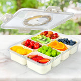 1 x RAW Customer Returns GoMaihe With compartments SnackBox snack bowl with lid and handle, ideal for transporting snacks, fruit, nuts for picnics, family gatherings and snack plates in the couch bar. Not suitable for dishwashers - RRP €20.16