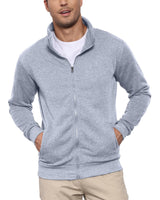 1 x RAW Customer Returns Remxi Men s Hoodie No Hood Zipper Cardigan Jacket Light Grey, M  - RRP €25.88