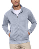 1 x RAW Customer Returns Remxi Men s Hoodie No Hood Zipper Cardigan Jacket Light Grey, M  - RRP €25.88